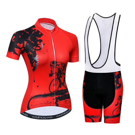 2019 Maillot Mujer Weimostar Tirantes Mangas Cortas Rojo